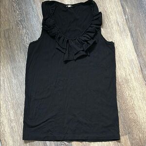 Elegant J Crew Black Ruffle Women's Top